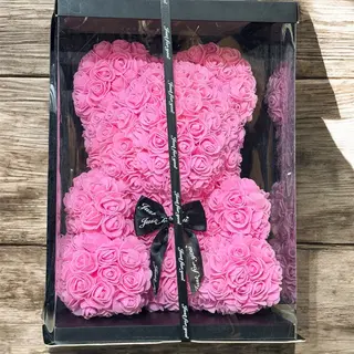 Ursulet din trandafiri roz 40 cm