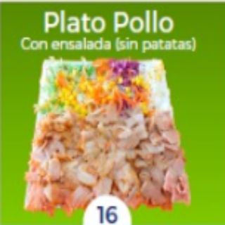 Plato de pollo con ensalada y sin patatas
