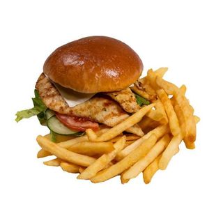 Pileći chilli burger s pomfritom