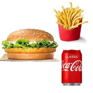 Menú Hamburguesa de pollo + patatas + bebida por solo 6.70 €