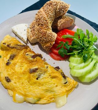 Türkish Simit for Breakfast Plate