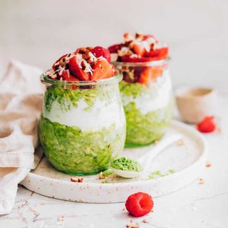 Overnight matcha oats