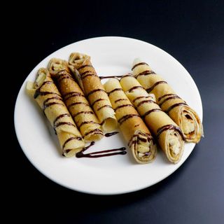 Блины с бананом и шоколадом