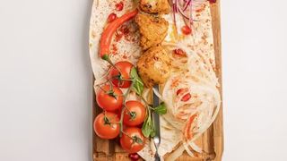 Куриный шашлык с овощами 