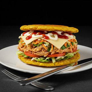 Patacón con pollo 