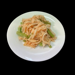 Trippa di manzo con lattuga asparago-piccante（凉拌双脆）