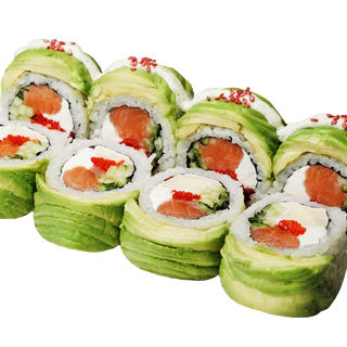 Rolka z łososiem wędzonym i sosem limonkowym