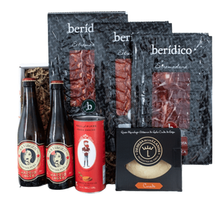 Cesta Aperitivos Ibéricos Con Cerveza La Virgen