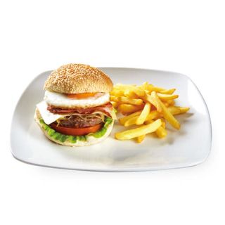 Hambúrguer de Queijo, Bacon e Ovo