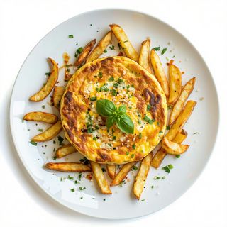 Tortilla con patatas fritas