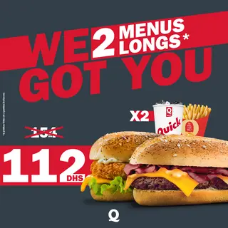 2 Longs + 2 Petites Frites + 2 Petites Boissons