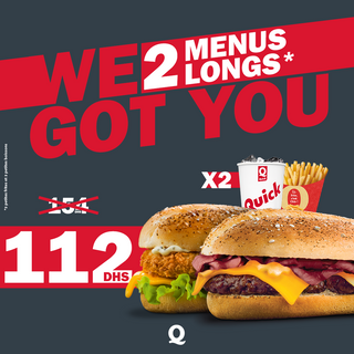 2 Longs + 2 Petites Frites + 2 Petites Boissons