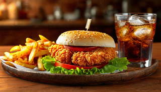 Hamburger di pollo menu