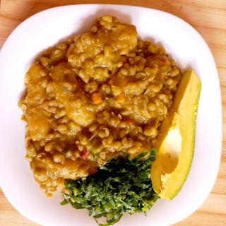 Matooke with peas katogo