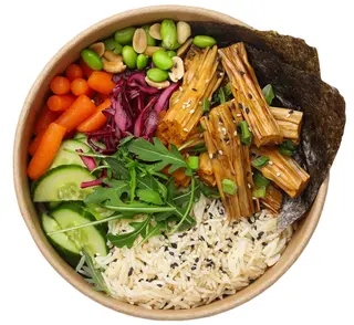 Боул з соєвою спаржею Фучжу в соусі “Teriyaki” та овочами (400г)