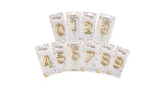 სანთელი ციფრი ოქროსფერი 0