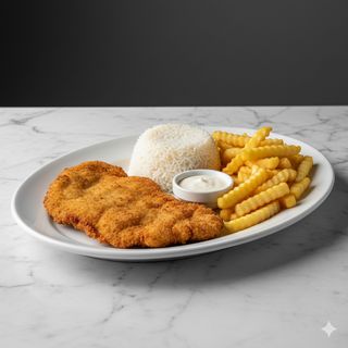 Menú escalope con arroz