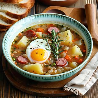 Żurek na zakwasie z kiełbasą