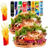 2 Kebab + 2 Patatas + 2 Bebidas
