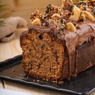 Бананов кекс без захар с лешников шоколад без захар - 1 парче