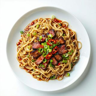 La mian con carne piccante alla piastra