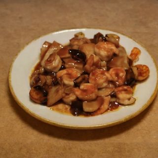 Gambas con Bambú y Setas Chinas