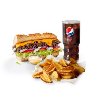 Menú Bistec y Queso (15 cm.)