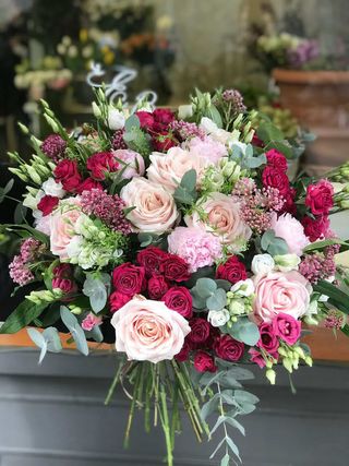 Bouquet sui tono del rosa medio