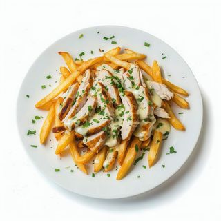 Tapa De Patatas Con Queso Y Pollo