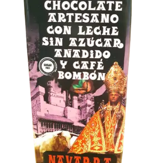 Chocolate artesano con leche sin azucar añadido yy café bombon