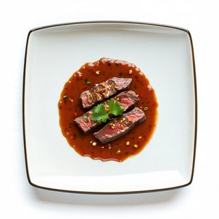 Plato De Ternera Con Salsa De Saté