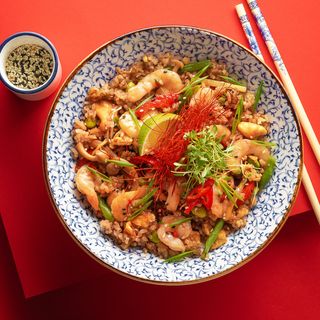 Смажений рис з креветкою