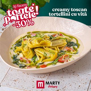 Creamy tuscan tortellini cu vită