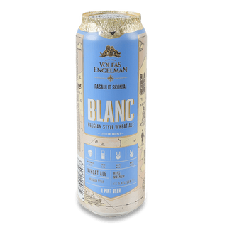 Пиво Volfas Engelman Blanc пшеничне з/б (0,568л)