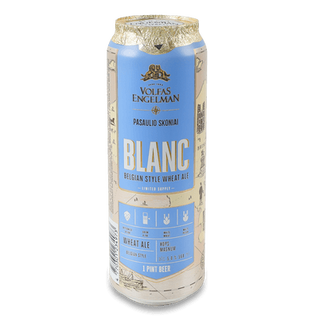 Пиво Volfas Engelman Blanc пшеничне з/б (0,568л)