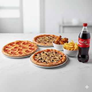 Super Oferta 2 Pizza Familiar (40 Cm.) + 1 Pizza Grande (30 Cm.)