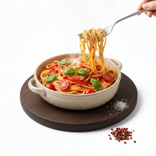 Spaghetti con salsa di pomodoro fresco e basilico