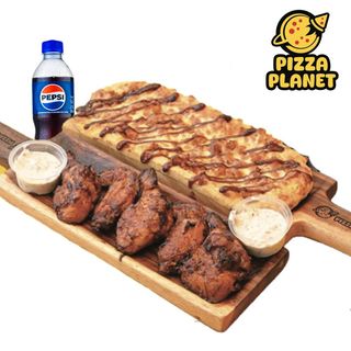 Pocket pizza +5pcs Chicken Wings+330mls Soda