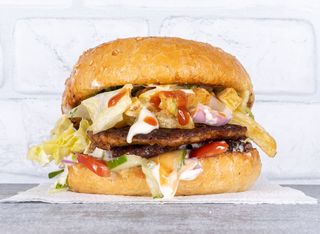 Двоен пилешки бургер