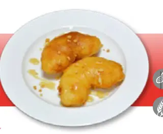 135-Piña frita con miel líquido (2 Ud.)