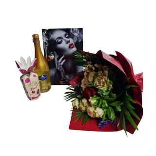 Pachet aniversar cu brasica, sampanie, tablou si ciocolata