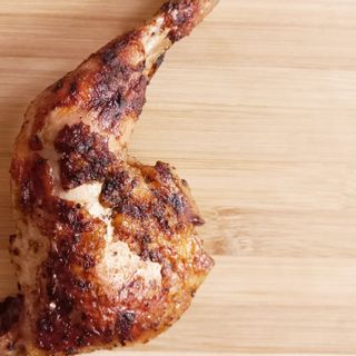 Quarter charcoal grilled chicken