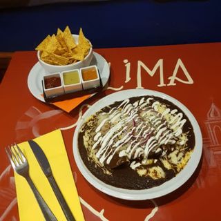 Enchilada vegetariana con mole
