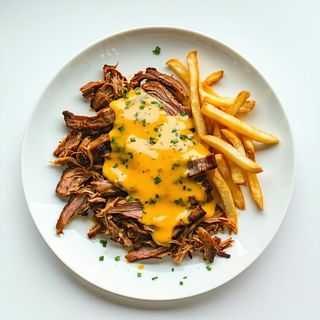 Pulled pork e fonduta di cheddar