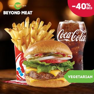 ვენდის ფლენთ ბურგერი ყველით კომბო