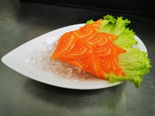 Salmon Set of Sashimi on ice