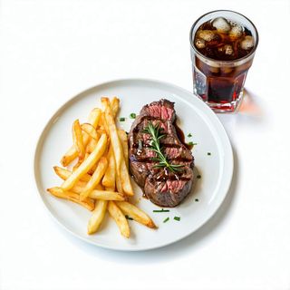 Menú Ternera Loca Con Patatas Fritas Y Bebida