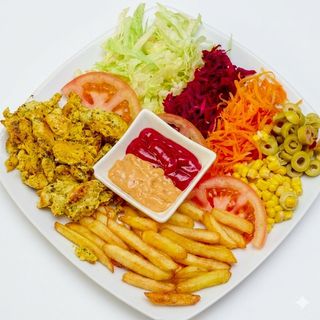 Plato Combinado Con Pollo Kebab