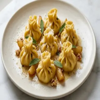 Saqueroni de pera y ricotta