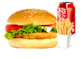 Crispy Chicken Burger + frites + boisson